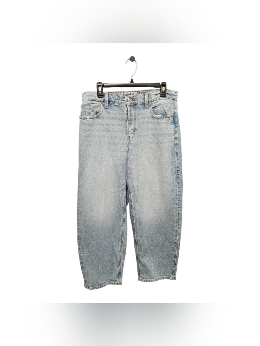 American Eagle barrel leg jeans size 8 regular light wash stretch ankle length